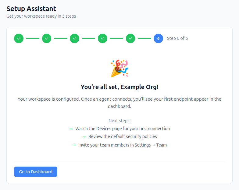 Setup Assistant — You're all set